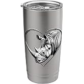 Rhinoceros Wearing Sunglasses Graphic Animal Art Rhino Stainless Steel Insulated Tumbler