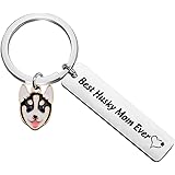 WSNANG Best Husky Mom Ever Keychain Husky Jewelry Dog Mom Gift Dog Lover Jewelry for Husky Lover