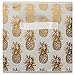 DII Non Woven Polyester Storage Bin, Metallic Pineapple, White & Gold, Large Set of 2