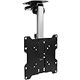 Mount-It! Flip Down TV and Monitor Mount | Ceiling Kitchen Overhead and Under Cabinet Mount | Fits Flat Screens 13 15 17 19 21.5 24 27 32 37 Inches | VESA Compatible 75-200 | Height Adjustable