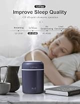 LtYioe Portable Humidifier Navy Black USB Quiet Evening Desk Mist 2 Modes Night view 5