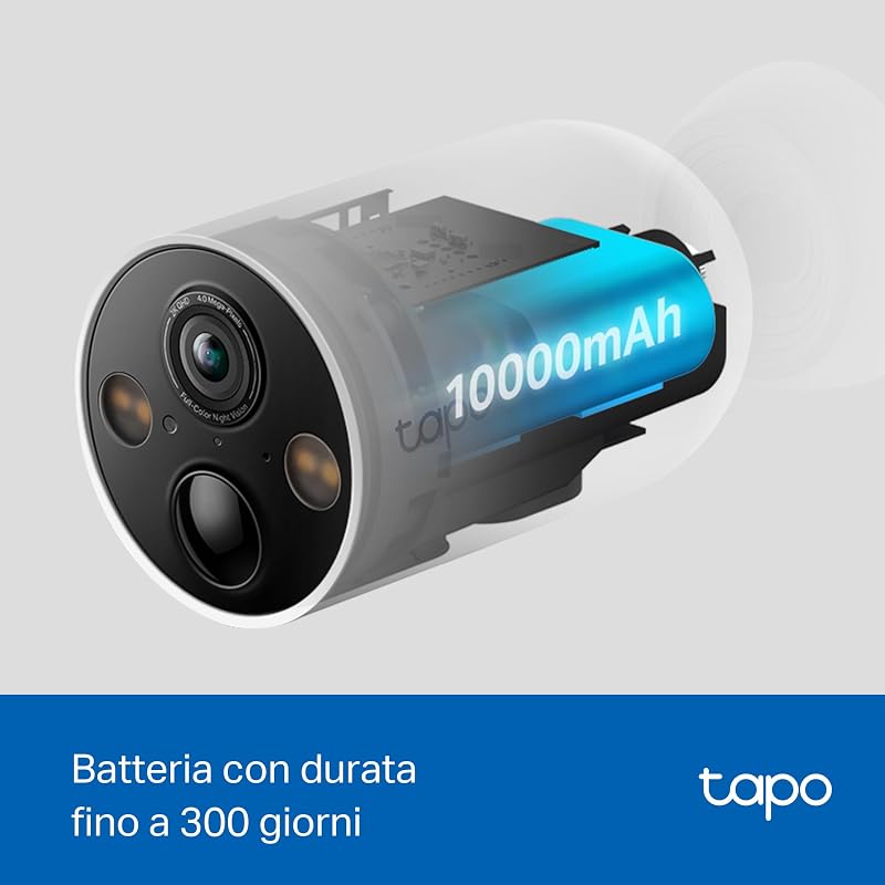 C425 2K Telecamera WiFi Esterno Senza Fili Batteria 300 Giorni, 4pz