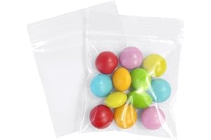 YOTELAB 2x2 Mini Plastic Zip Bags,200Pieces Jewelry Bags, Clear Resealable Small Zip Bag