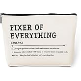 Fixer of Everything Noun Makeup Bag Appreciation Gifts Coworker Leaving Gifts Funny Office Supplies Office Gifts for Women Boss Colleagues Friend Birthday Christmas Boss Day Travel Toiletry Bag