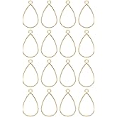uxcell 32 Pcs Open Bezel, Teardrop Resin Bezels Pendants Open Back Bezels Metal Hollow Frame Charm for DIY Resin Crafts Earrings Jewelry Making, Gold