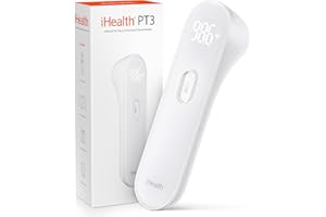 iHealth No-Touch Forehead Thermometer for Adults, Kids, Babies - 1s Fast Accurate, 3 Ultra-Sensitive Sensors, Quiet Vibration Feedback, Digital Large LED Digits, Easy to Use for Home & Nurses, PT3