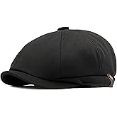 Taidor Men's 8 Panel Newsboy Cap Vintage Peaked Cap Adjustable Flat Cap Irish Cabbie Ivy Driving Hunting Hat
