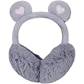 RUIXIA Cute Cartoon Animal Winter Earmuffs Soft Faux Fur Ear Warmers Adjustable for Adults Kids Thermal Plush Ear Muffs