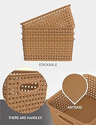 WYT 6-Pack Plastic Small Shelf Storage Weave