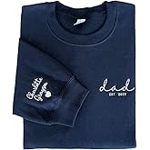 IZI POD Personalized Dad Embroidered Hoodie with Kids Names, Dad Sweatshirt, Gift for Father's Day, Birthday, Christmas, First Time Father Hoodie /10