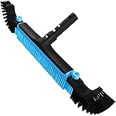Poolvio 22" Extra-Wide Pool Brush Head, Heavy-Duty Pool Scrubber Brush with Detachable Corner Brush & Strong Nylon Bristles for Walls & Floors in Above-Ground and Inground Pools (Blue)