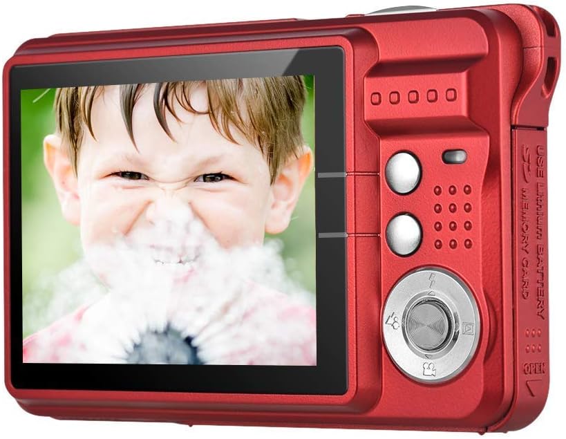 Andoer Digital Camera with 1pcs Rechargeable Batteries 1080P HD 8X Digital Zoom Anti-shake 2.7inch LCD Screen for Kids Children Holiday (red) - Image 3
