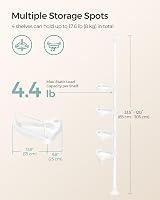 SONGMICS Shower Corner Shelf 4-Tier 85-305 cm Adjustable White BCB001A view 3