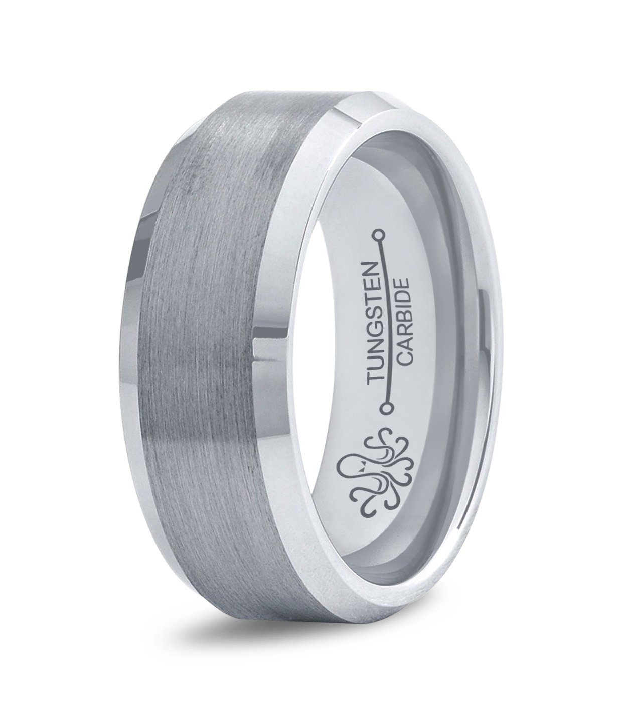 Oceanus Tungsten Men's Wedding Rings Comfort Fit