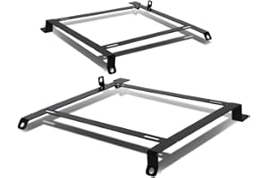 Auto Dynasty Racing Seat Bucket Bracket Compatible with 1989-1998 Nissan 240SX, Low Mount Rail Track, Driver and Passenger Side, Powder Coated Black