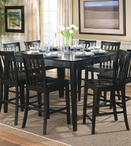 Coaster Pines Counter Height Dining Table with Leaf in Black