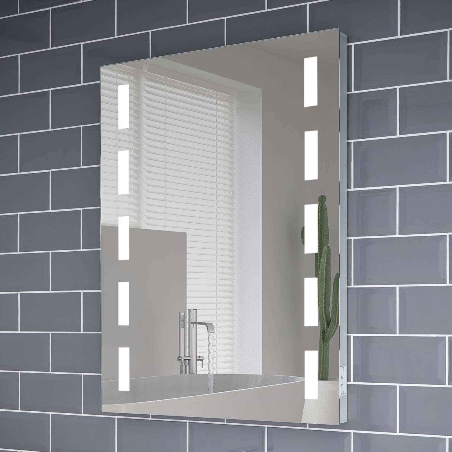 Pebble Grey™ Lola Illuminated LED Bathroom Mirror (600 x 800 with