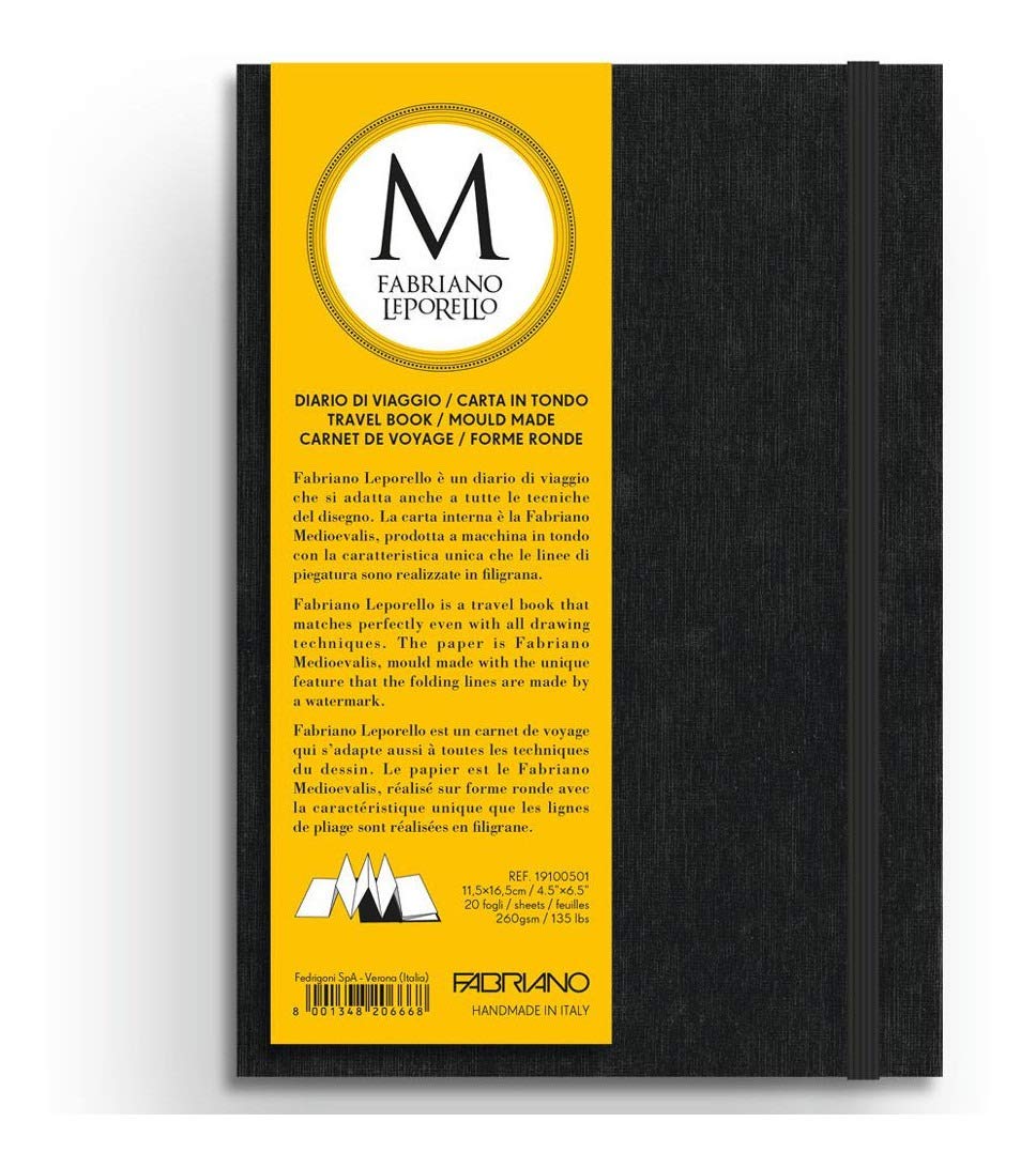 FABRIANO Lepolello Notebook, Paper, White, 11.5 x 16.5 cm