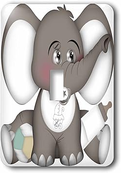 3drose Lsp 222584 1 Cute Gray Baby Elephant With A Pacifier Bib