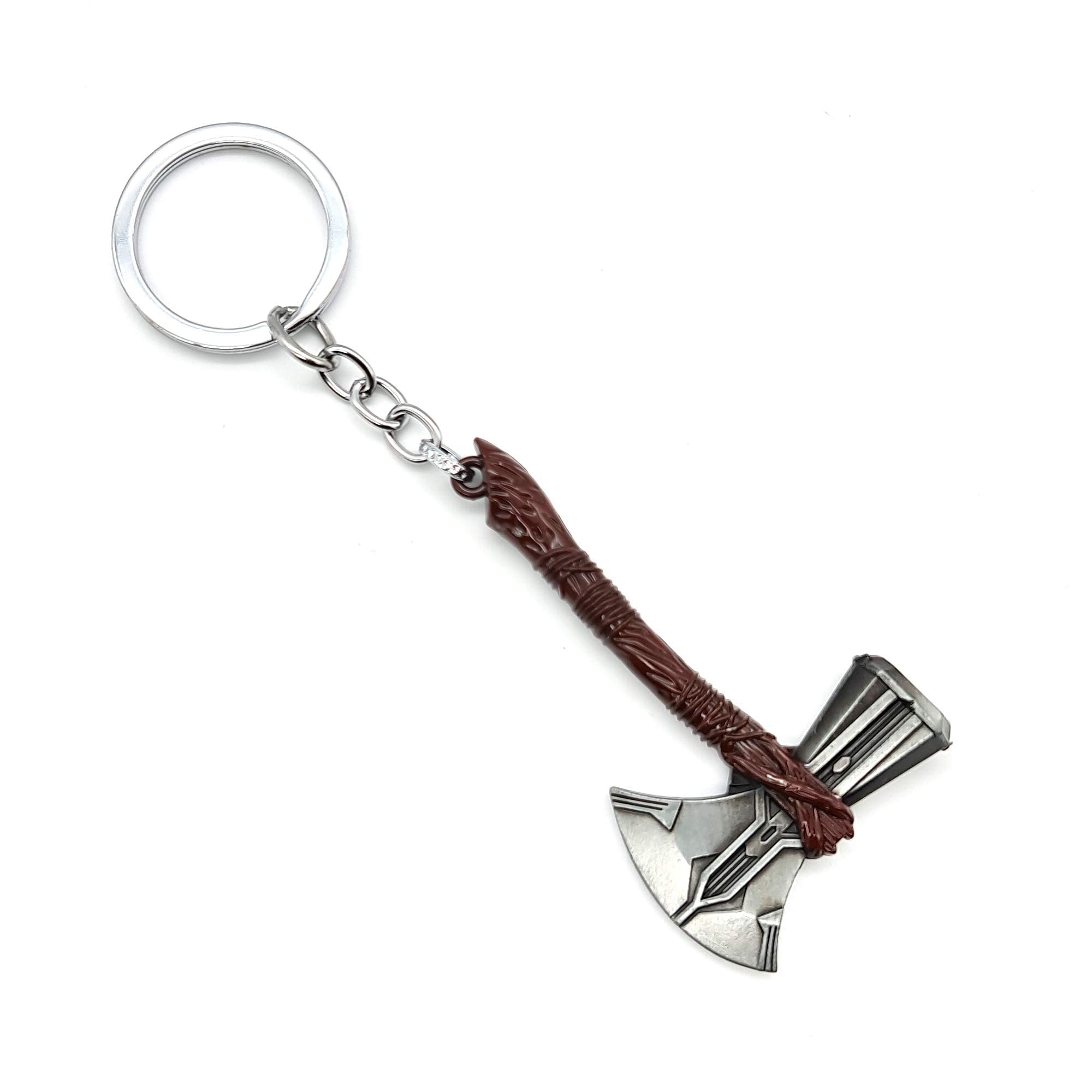 LizMatech Marvelous Stormbreaker Keyring - Legendary Thor Axe Metal Keychain - New 2020 Version Heroic Weapon Replica for Men & Women (Silver Axe Head Edition)