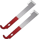 TecUnite 2 Pack Stainless Steel Beekeeping Hive Tool J Hook Bee Frame Lifter and Scraper Equipment for Beekeepers, 10.5 Inches Long