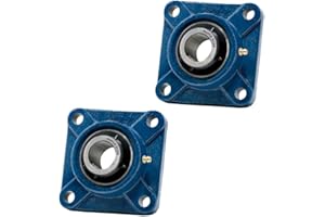 MAPLE ACE UCF207-20 Square Flange Bearing 1-1/4" Bore, 4-Bolt Self-Aligning, Solid Base, Heavy Duty (Qty 2)