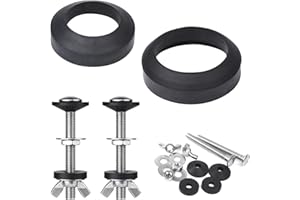JAMINI Tank to Bowl Bolt & Gasket Kit, 304 Stainless Steel Bolts, High-Density Foam Rubber Gasket, Compatible with 2-Inch and 3-Inch Seals, Easy Installation for Leak and Loose Connection Repairs