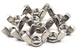 M8(5/16") 304 Stainless Steel Butterfly Wing Nut Set DIN315 Hand Twist Tighten Hardware Nut Fasteners Parts(10PCS)