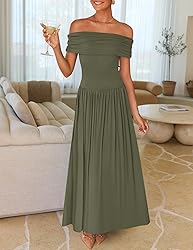 ZESICA Women's Off The Shoulder Maxi Dress 2025