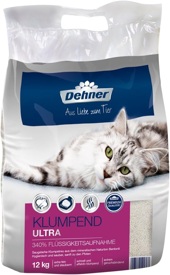 Dehner Premium Katzenstreu, Klumpend Ultra, 12 kg Amazon.de Haustier