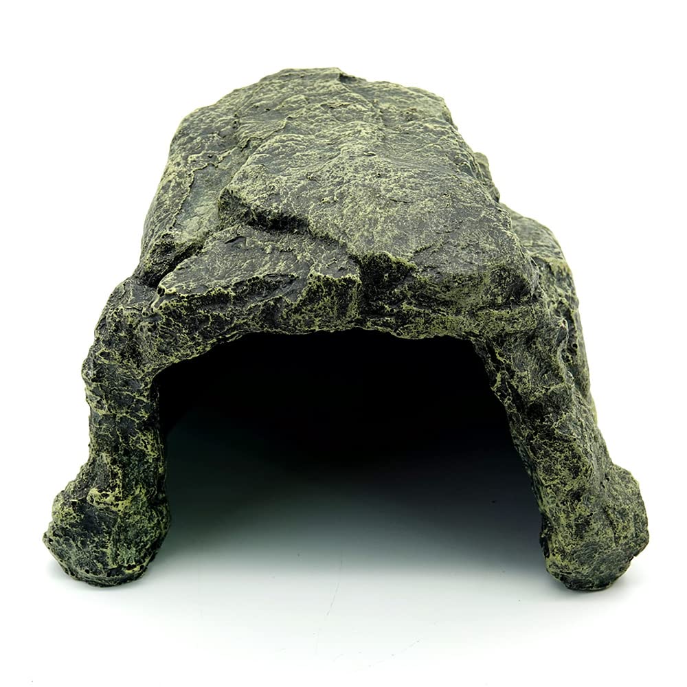 Reptile Hiding Cave Turtle Basking Platform Fish Shrimp Hideouts Aquarium Reptile Terrarium Hiding Decoration for Lizards Turtles Fish. (B)