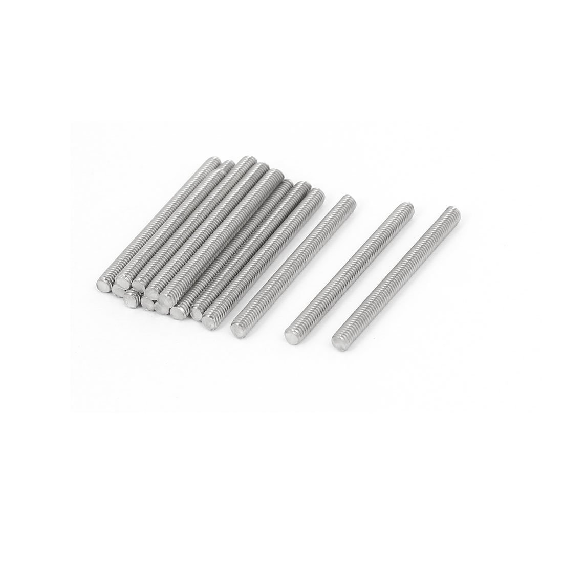 Sourcingmap M3 x 35mm 0.5mm Pitch 304 Stainless Steel Fully Threaded Rods Silver Tone 20 Pcs