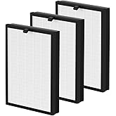 Nispira Puro 400 HEPA Replacement Filter Compatible with Puroair 400 Air Purifier, 3-Stage Filtration with Activated Carbon Filter, 3 Pack