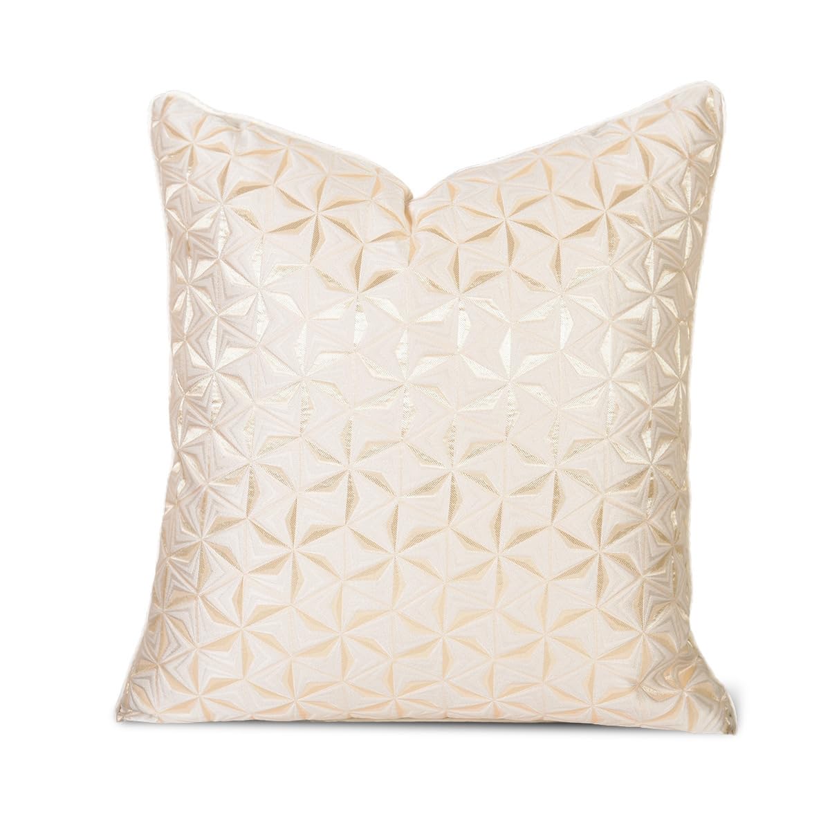Photo 1 of 1pc polyester luxury contemporary pillow cover, abstract texture geometric lines, white stars snowflakes and single-sided high-precision jacquard, hidden zipper, room decoration 20 x 20 inches