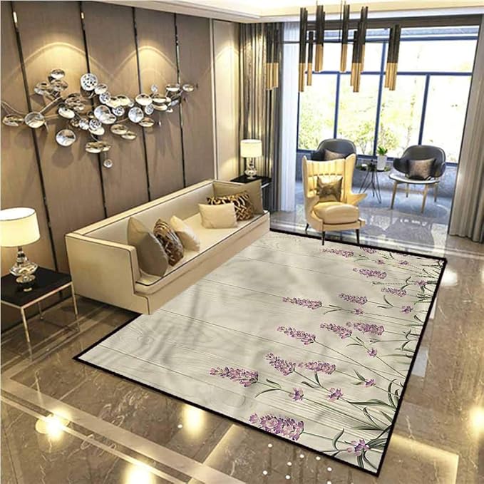 Lavender Rugs for entryway Large Area Rugs Herbs on Wooden