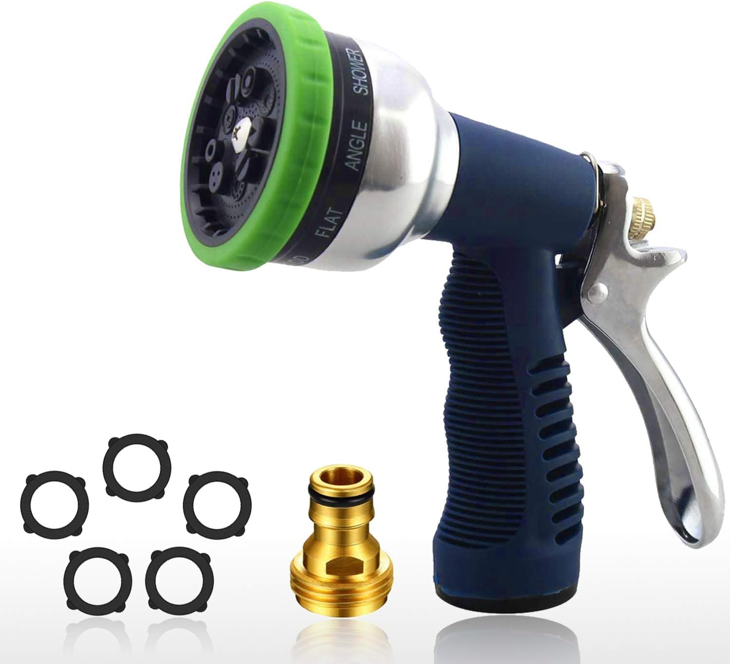 Hose Nozzle Garden, Hose Nozzle Heavy Duty Metal Hose Spray 9 Adjustable Patterns Water Jet Pistol Grip Trigger for Hand Watering Plants & Lawn, Car Washing, Garden and Patio/Pets Shower & More : Garden & Outdoor