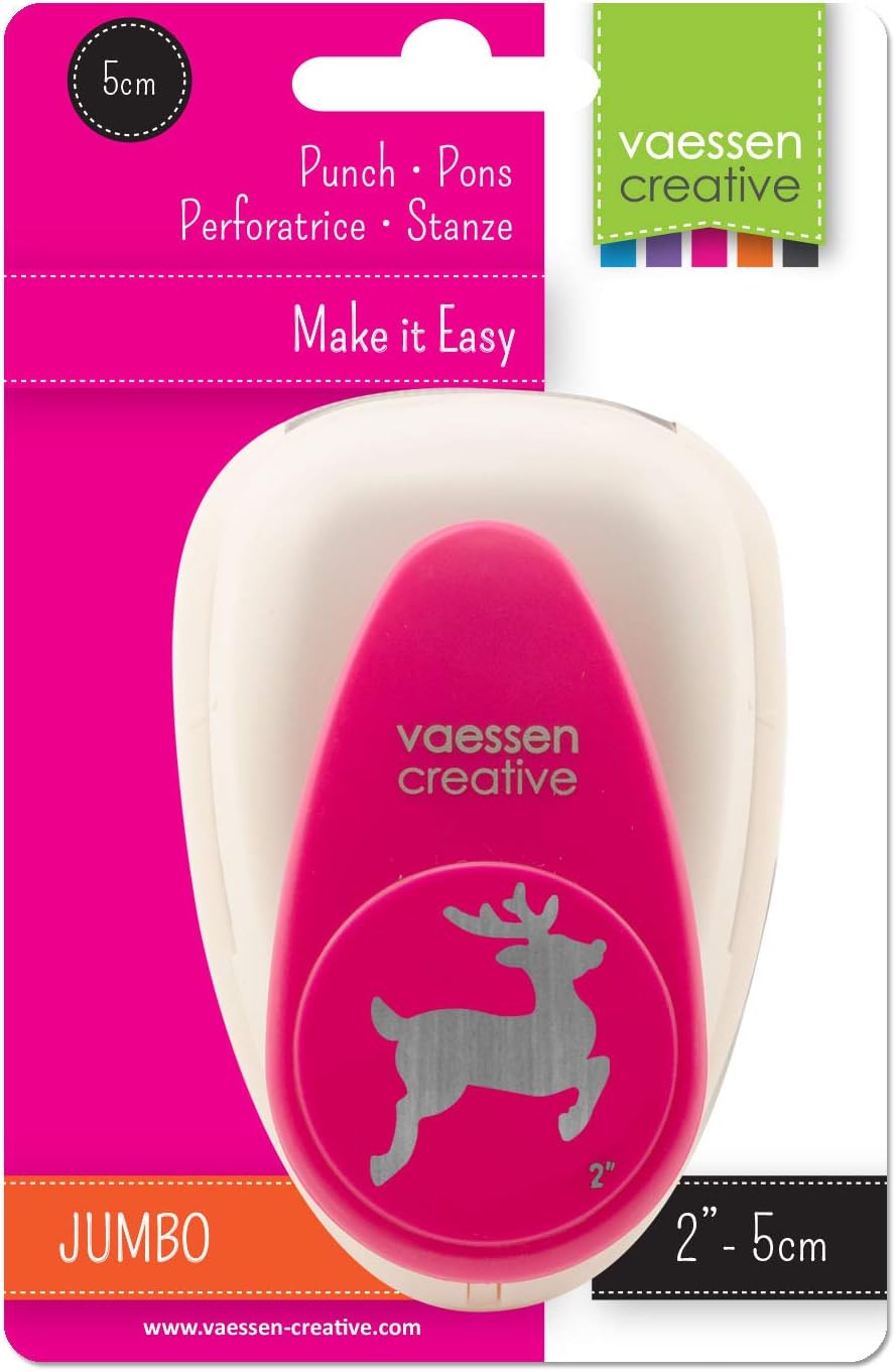 Vaessen Creative Craft Paper Punch - Reindeer - 3,5 x 4,5 cm - Circle Cutter for Crafting and Card Making - Image 5