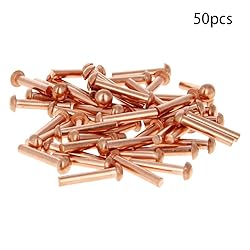 Aicosineg 50pcs 0.63" Length Copper Solid Rivets M3