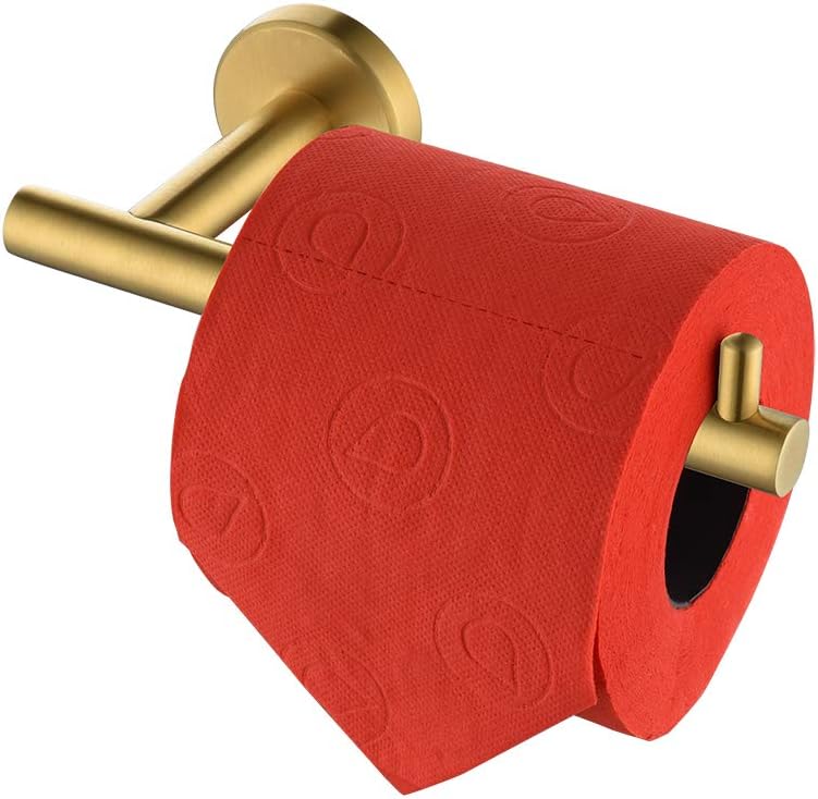JQK Gold Toilet Paper Holder, 5 Inch Tissue Paper Dispenser, 304
