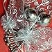 50 Organza Gift Bags (White with Silver Details, 4.5