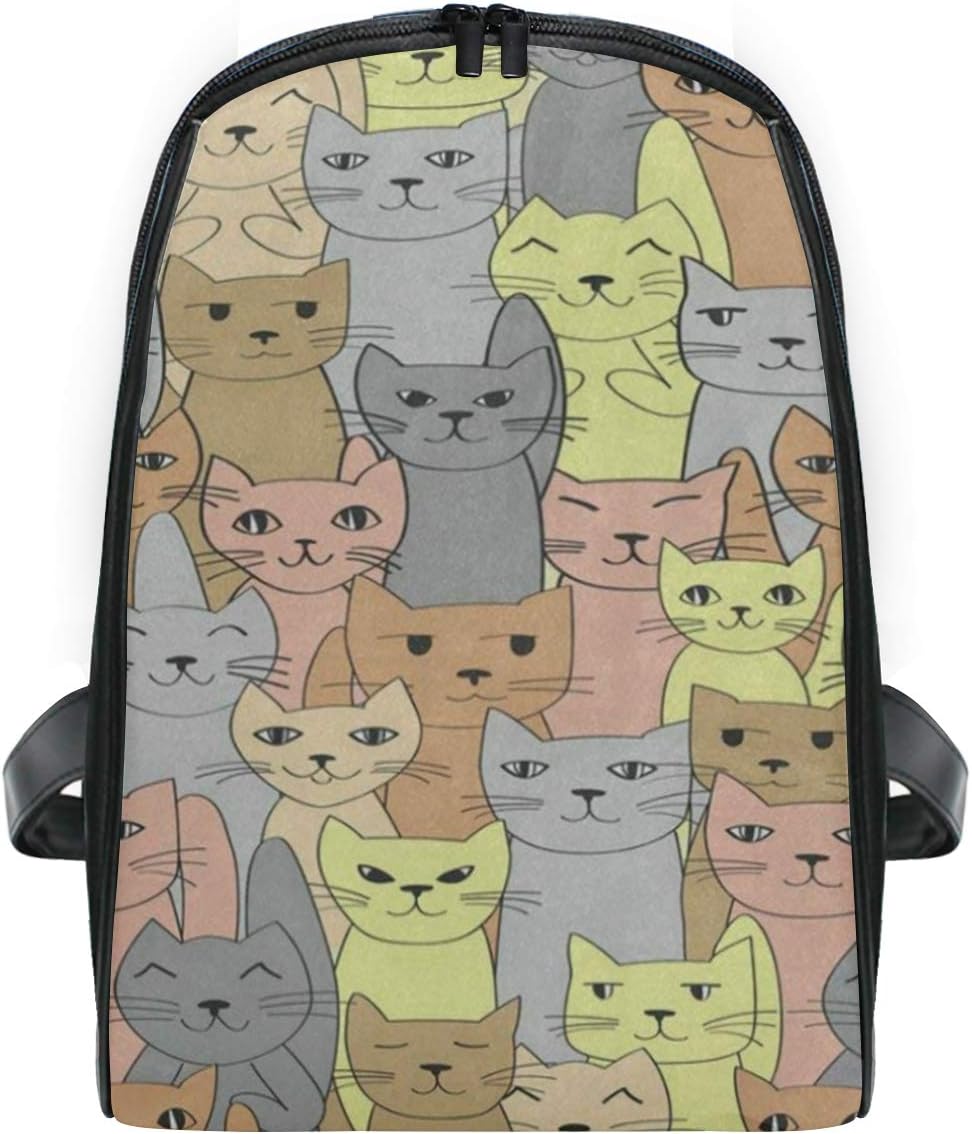 Backpack Funny Colored Cat Kitten Puppy Personalized Shoulders Bag Classic Lightweight Daypack