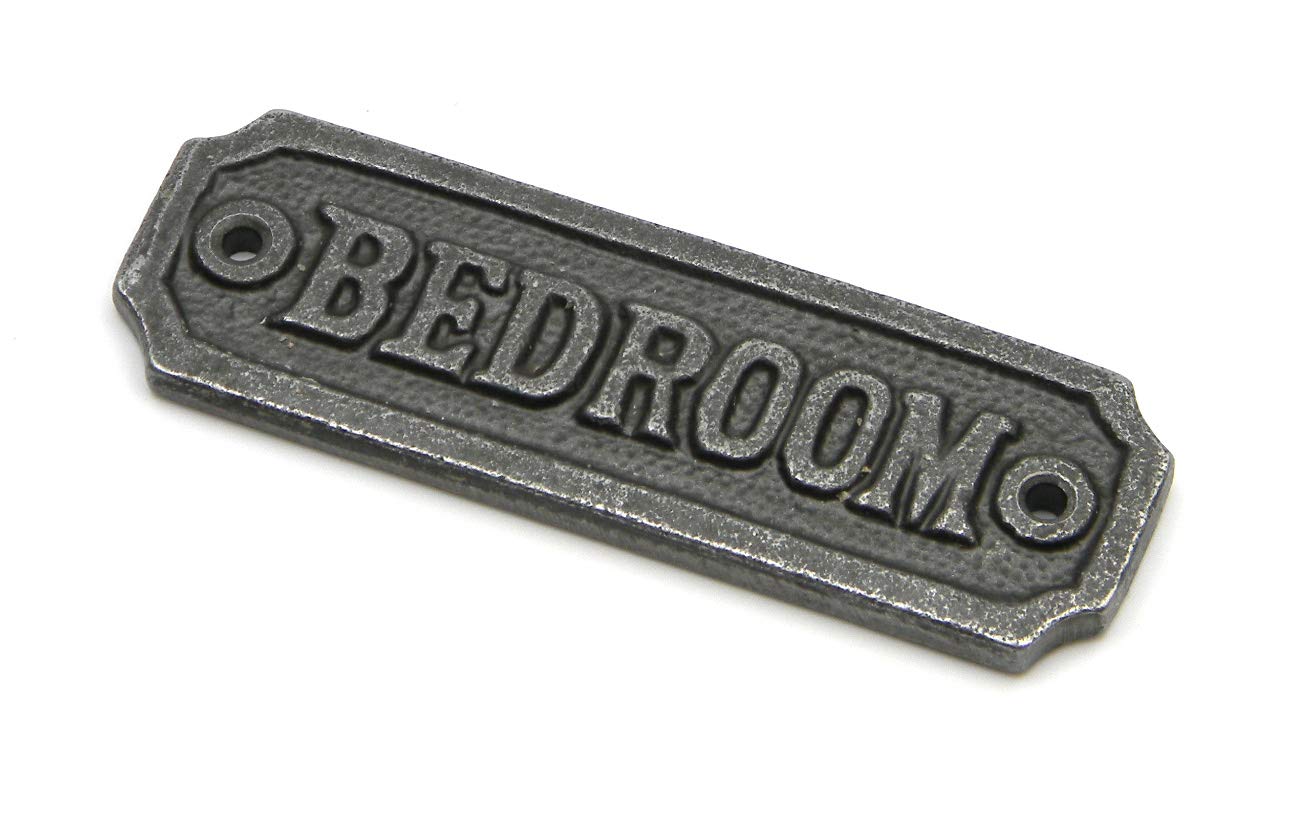 Oakcrafts Cast Iron Bedroom Door Sign - 105mm x 35mm