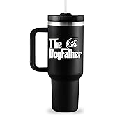 ROSTANTEN Dog Dad Gifts for Men - Christmas Dog Dad Gifts - Dog Lover Gift for Men - 40oz Travel Cup Insulated Tumbler with Handle & Straw