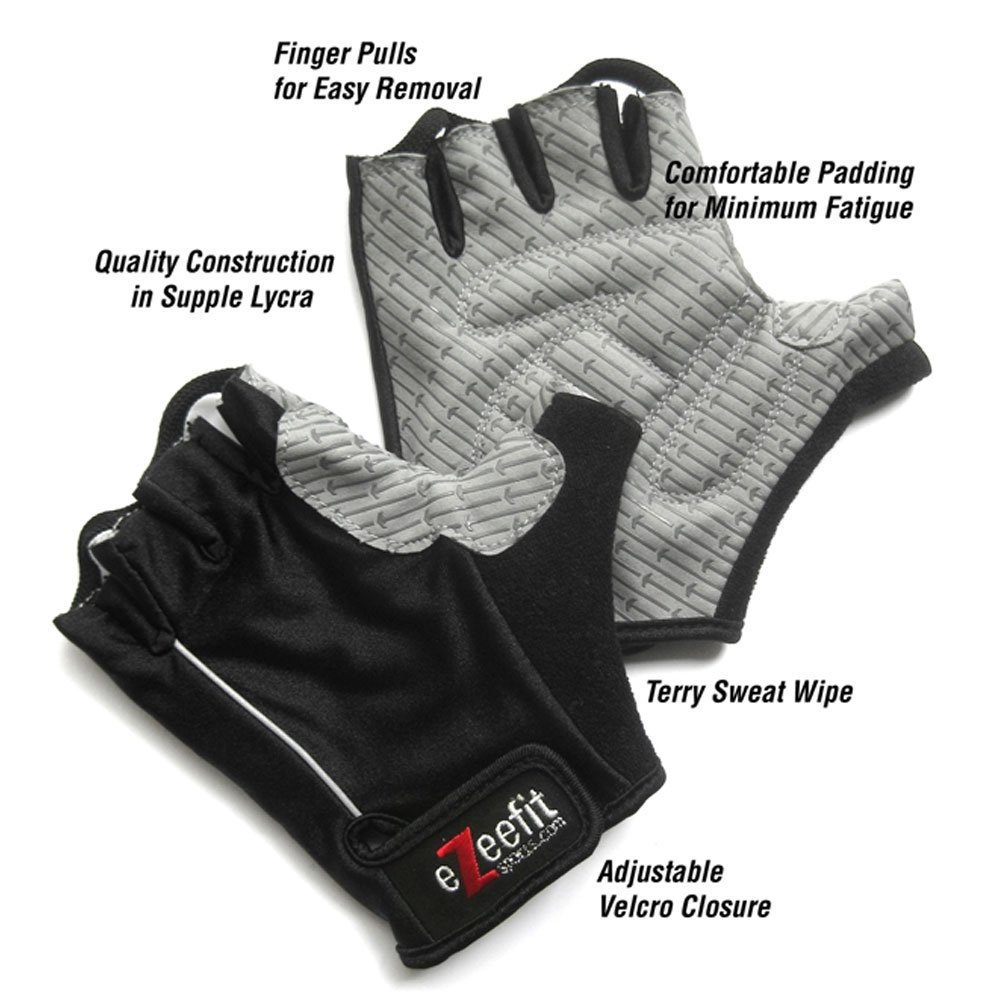 Amazon Com Ezeefit Bike Gloves Black Black Sports Outdoors
