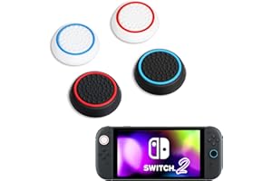 DLseego 4PCS Thumb Grips Designed for Nintendo Switch 2 (2025), Soft Silicone Joycon Analog Controller Protective Anti-Slip C