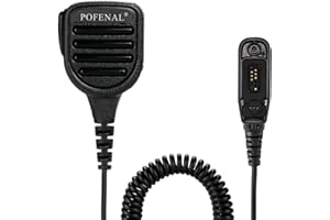 POFENAL APX 6000 APX 4000 Water-Proof Radio Microphone Remote Shoulder MIC with 3.5mm Audio Jack Compatible with Motorola XPR 6550 XPR 7550 (XPR 7550e Mic, Black)