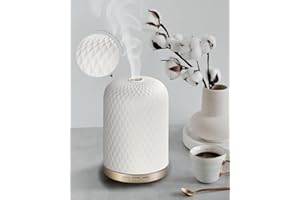 Essential Oil Diffuser,120ML 2.4MHz Ultrasonic Aromatherapy Diffusers for Essential Oils Large Room, Ceramic Diffusers Decora