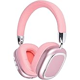 New Wireless Headset, Hifi Clear Call, Comfortable Fit With Head, Foldable, Rotatable, Stretchable. Compatible with Mobile Phones, Computers, MP3 and Other Devices. Wireless Headphones (Pink)