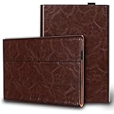Gexmil Leather Case Compatible with Surface Pro 9 2022/ Pro 10 2024/ Pro 11 2024 13 Inch,with Pencil Holder, Support Type Cover Keyboard,Magnetic Closure,Multi-Angle Cover,Dark Brown