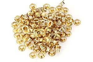 ECYC 200Pcs Metal Eyelets Grommets Gold DIY Scrapbooking Shoes Practical Accessories, 2.5mm